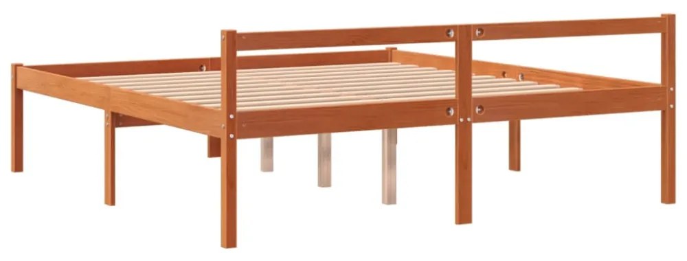 viaszbarna tömör fenyőfa időseknek való ágy 150 x 200 cm