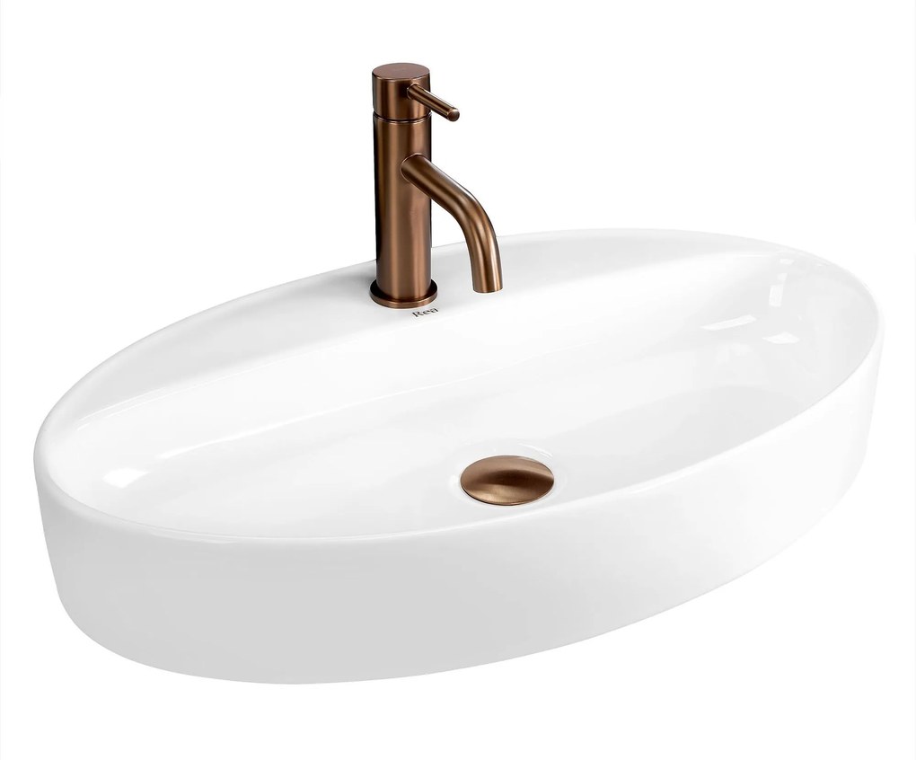 Rea Nastazja, pultra szerelhető mosdó 610x375x105 mm, fényes fehér, REA-U6359