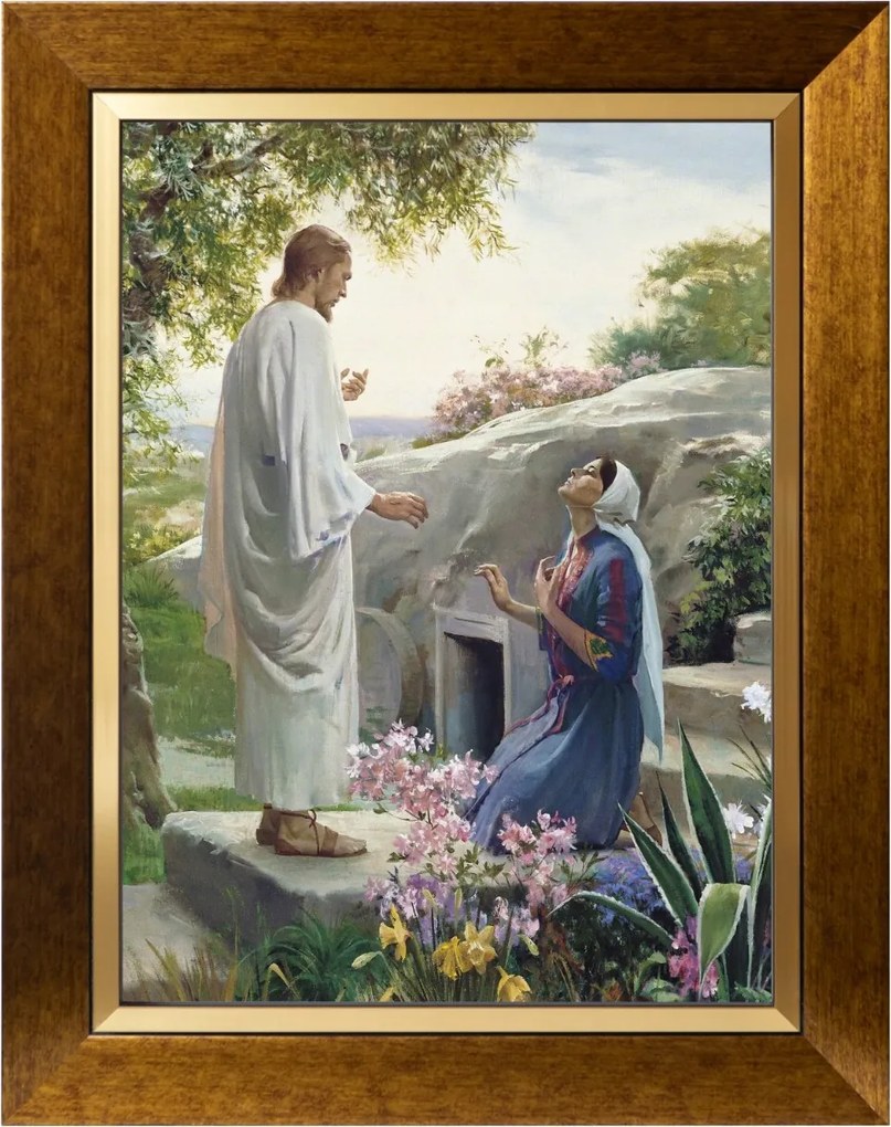 Jezus Maria Magdalena Szakrális Festmény Arany Keretben Vászonkép 30X40