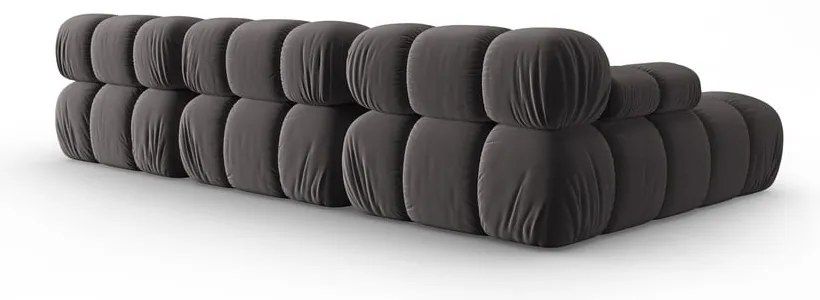 Sötétszürke bársony kanapé 285 cm Bellis – Micadoni Home