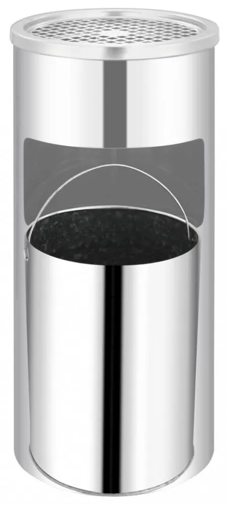 rozsdamentes acél fali szemeteskuka hamutartóval 26 liter