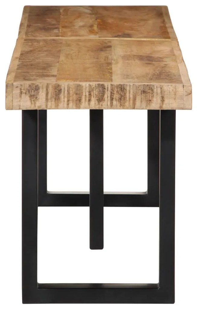 tömör nyers mangófa és acél pad 160 cm