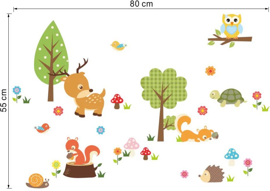 Falmatrica"Erdei állatok" 80x55 cm