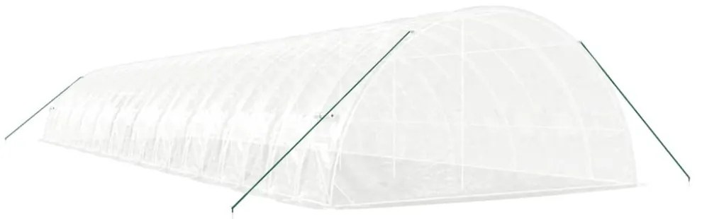 fehér acélvázas melegház 132 m² 22x6x2,85 m
