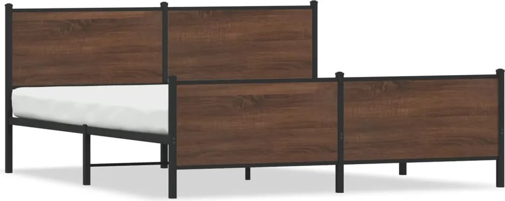 vidaXL barna tölgy színű fém ágykeret matrac nélkül 180 x 200 cm