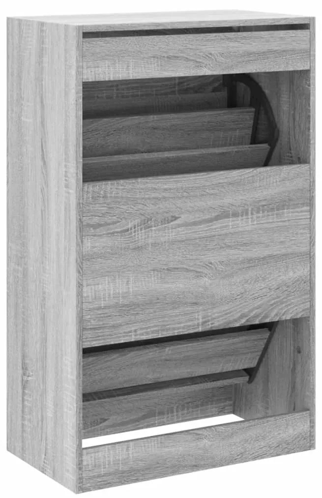 szürke sonoma színű szerelt fa cipőszekrény 60 x 34 x 96,5 cm