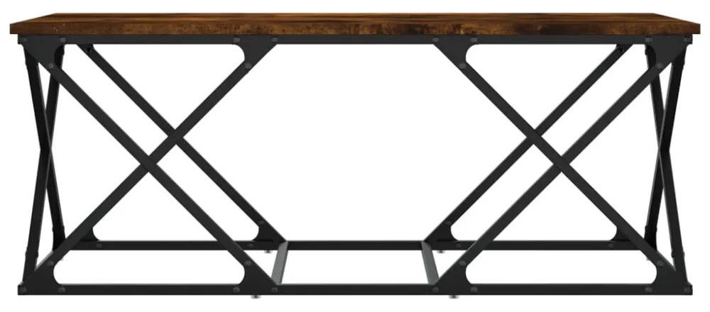 füstös tölgy színű szerelt fa dohányzóasztal 100 x 49 x 40 cm