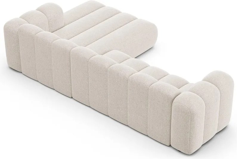 Krémszínű zsenília sarokkanapé (jobb oldali-heverő résszel) Lupine – Micadoni