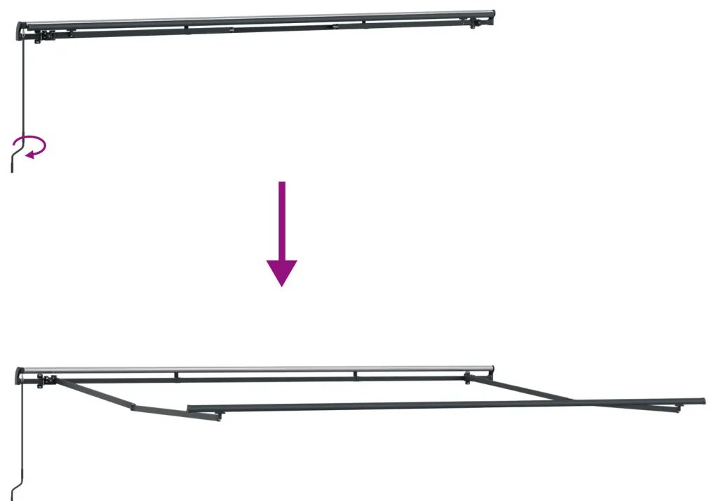 Kézi Behúzható Napellenző Piros és Fehér Csík 400x300 cm