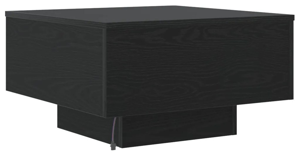 LED világítással rendelkező dohányzóasztal Fekete tölgy 55x55x31 cm