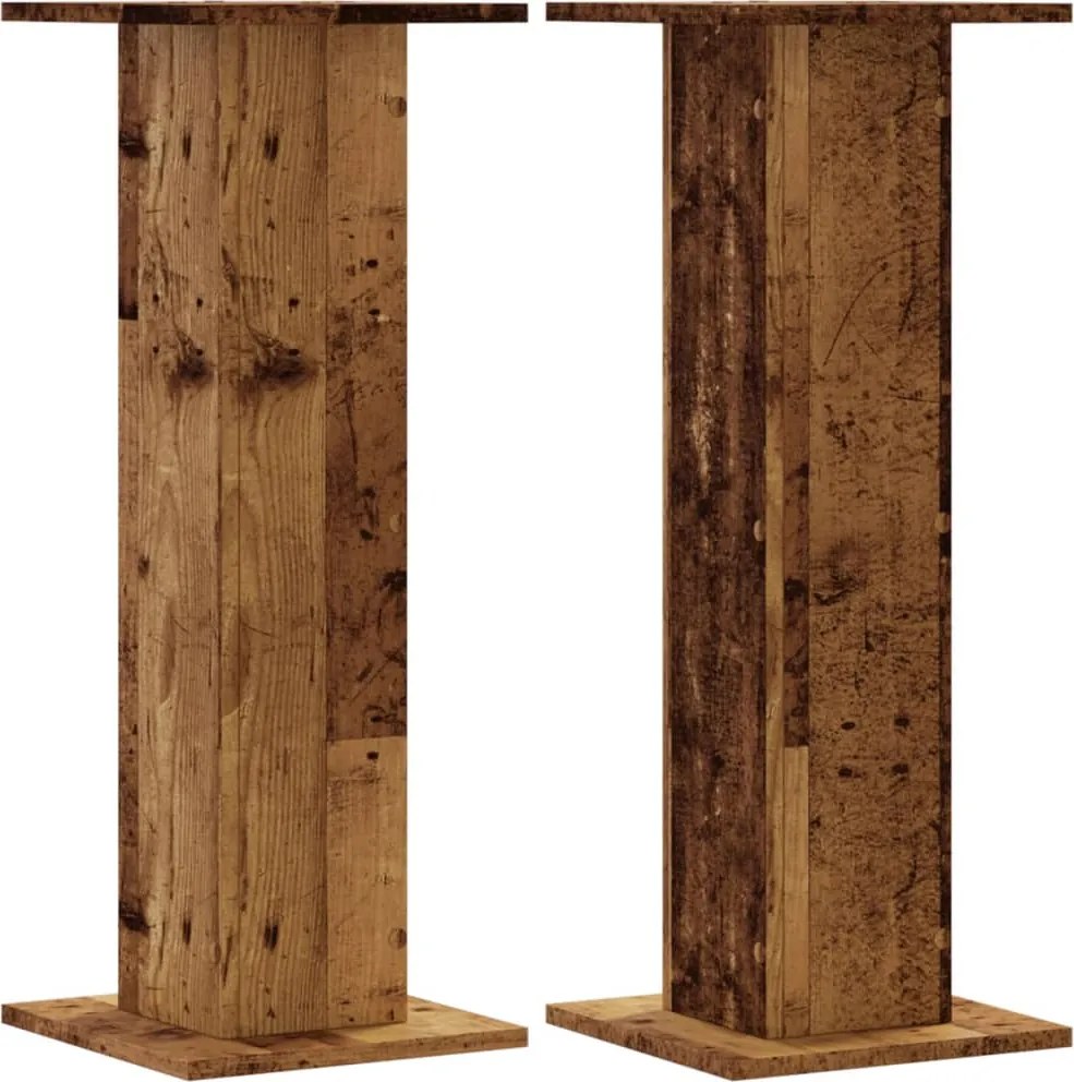 vidaXL 2 db antik fa színű szerelt fa hangszóróállvány 30 x 30 x 80 cm