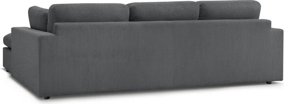 Sötétszürke kordbársony sarokkanapé Belair – Bobochic Paris