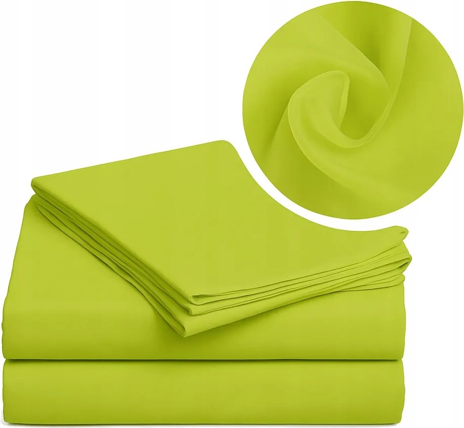 160x210 cm-es hagyományos pamut lepedő gumizás nélkül, zöld színű, I. osztályú