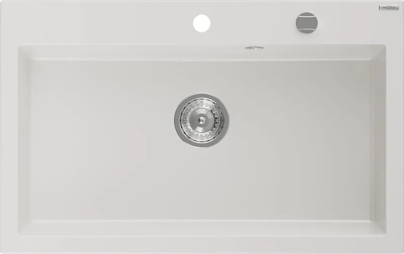 Mexen Elix gránit mosogató 1-medencés 800 x 500 mm, fehér, króm szifon - 6527801005-20