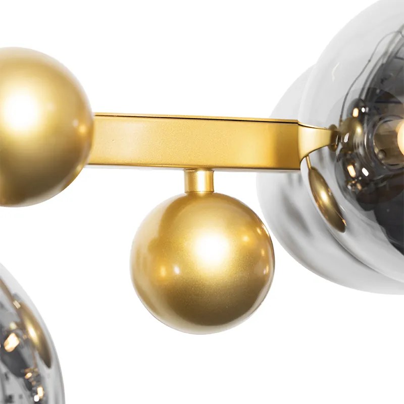 Art Deco függőlámpa arany füstüveggel 8-as - David