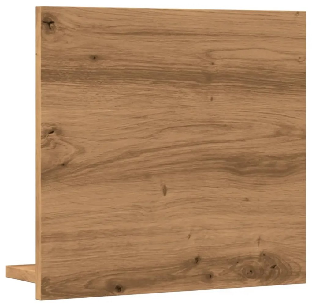 kézműves tölgy szerelt fa tükrös fürdőszobaszekrény 40x11x37 cm