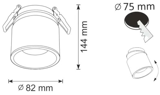 Beépíthető spotlámpa HARON 1xGU10/10W/230V fekete