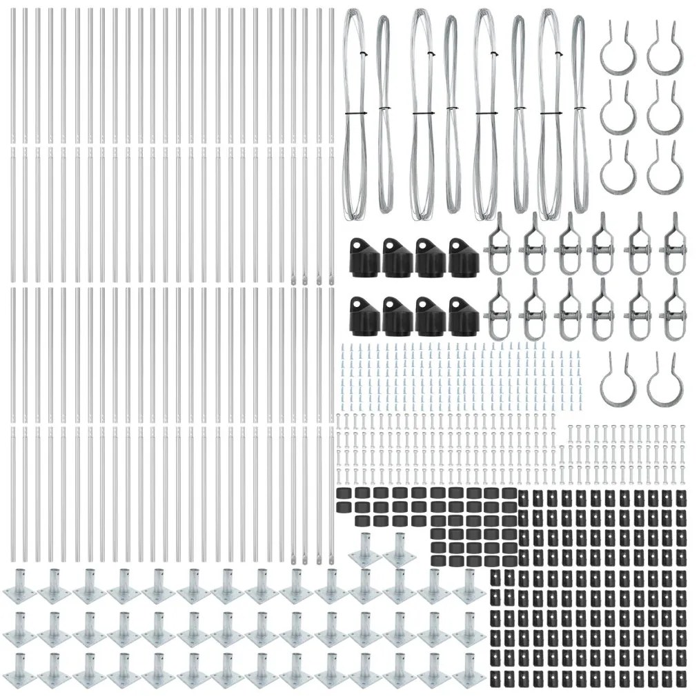 Kerítésoszlopok 104 db-os szett Horganyzott acél