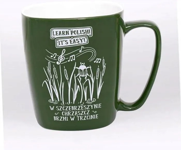 Kerámia Bögre Zöld Bogár Hangzású