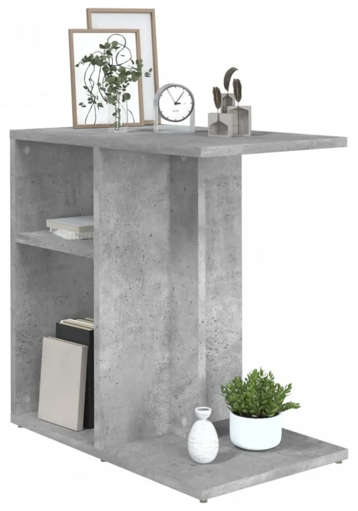 betonszürke forgácslap kisasztal 50 x 30 x 50 cm