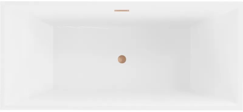 Mexen Vigo, szabadon álló kád 178,5 x 80 cm, fehér-fekete, réz túlfolyó, 51251788075-65