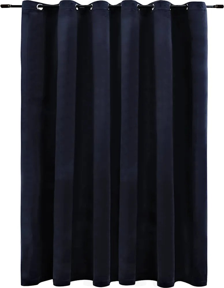 vidaXL fekete bársony sötétítőfüggöny fémkarikákkal 290 x 245 cm