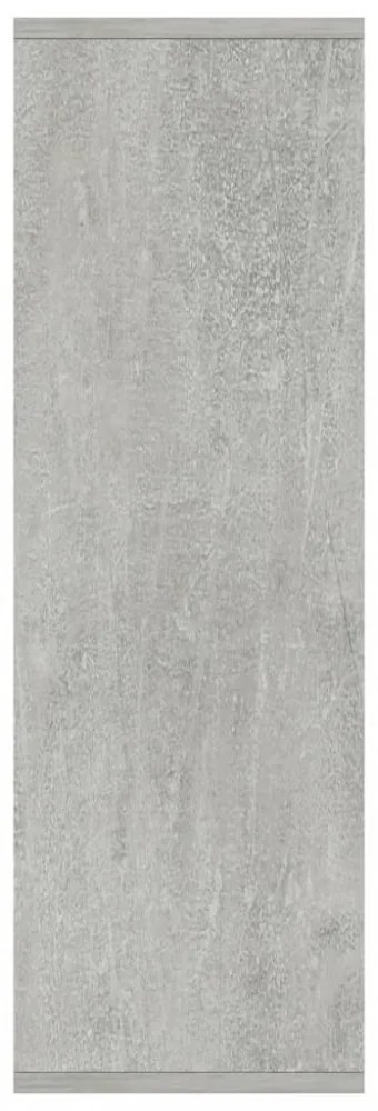 betonszürke szerelt fa könyv-/tálalószekrény 50 x 25 x 80 cm