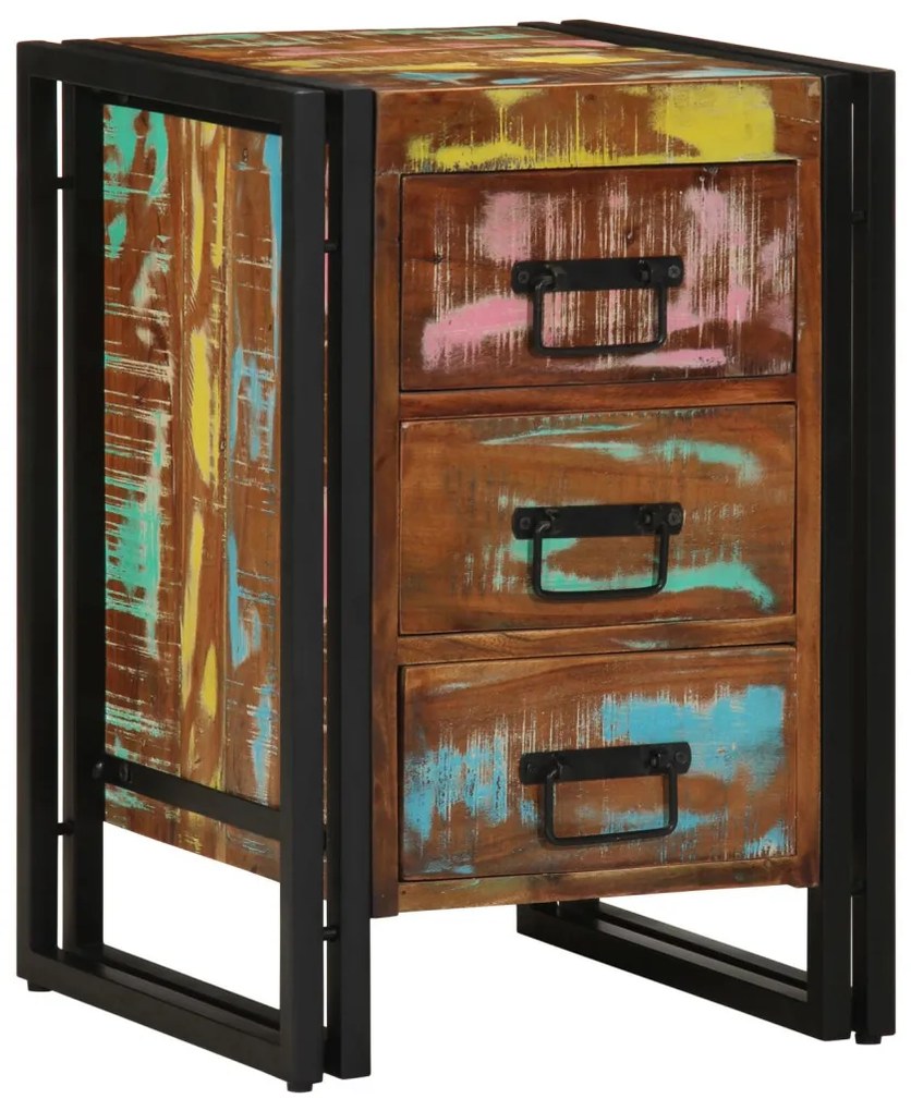 Éjjeliszekrény 40 x 35 x 50 cm tömör újrahasznosított fa