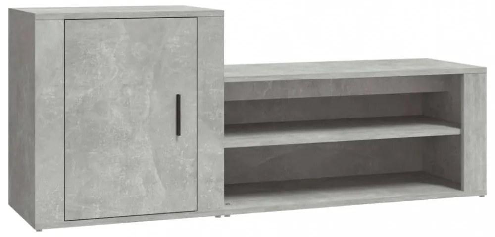 betonszürke szerelt fa cipőszekrény 130x35x54 cm