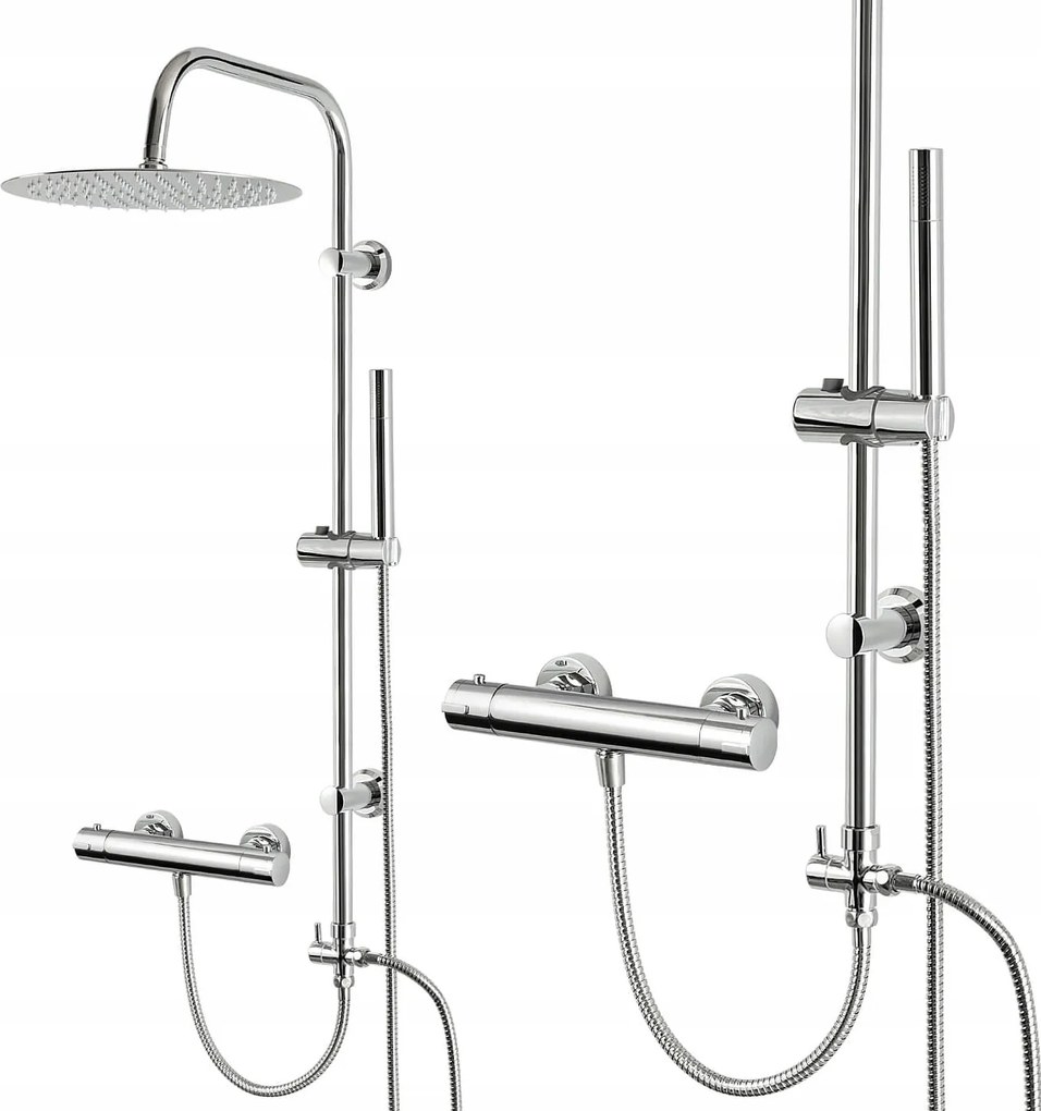 Zuhanyszett Zuhanyoszlop Csaptelep Kerek Nagy Esőztető