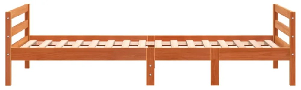viaszbarna tömör fenyő ágykeret matrac nélkül 80x200 cm