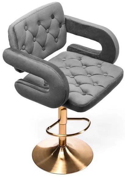 HR8403W Grafit modern velúr szék arany lábbal