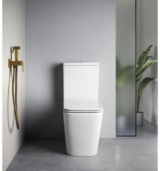 Sapho - Bidé csaptelep kézi zuhannyal süllyesztett beépítéshez CUBEMIX matt arany