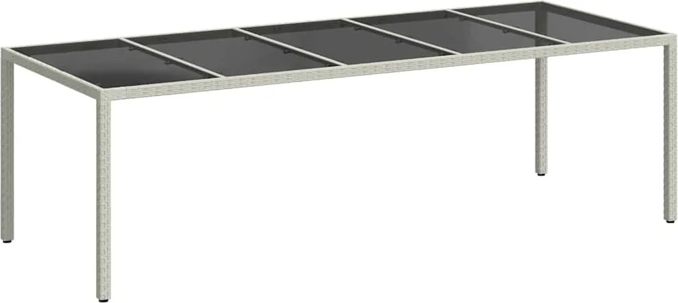 vidaXL fehér polyrattan és edzett üveg kerti asztal 250 x 100 x 75 cm