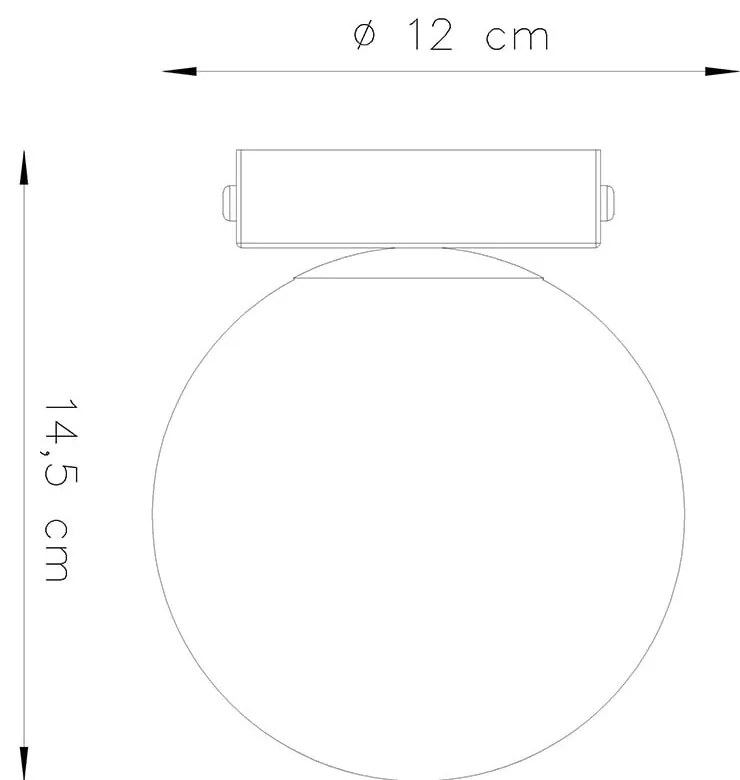 Fekete mennyezeti lámpa üveg búrával ø 12 cm Umerta – Nice Lamps