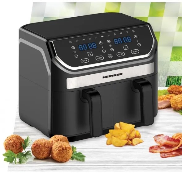Heinner HAF-KDB1700BK - Duális forrólevegős fritőz 8,5 l 1700W/230V fekete