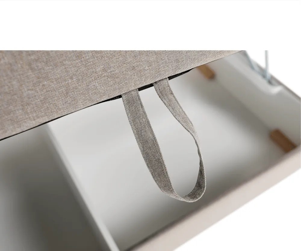 Boxspring típusú ágy 180x200, szürkésbarna taupe, FERATA TV KOMFORT