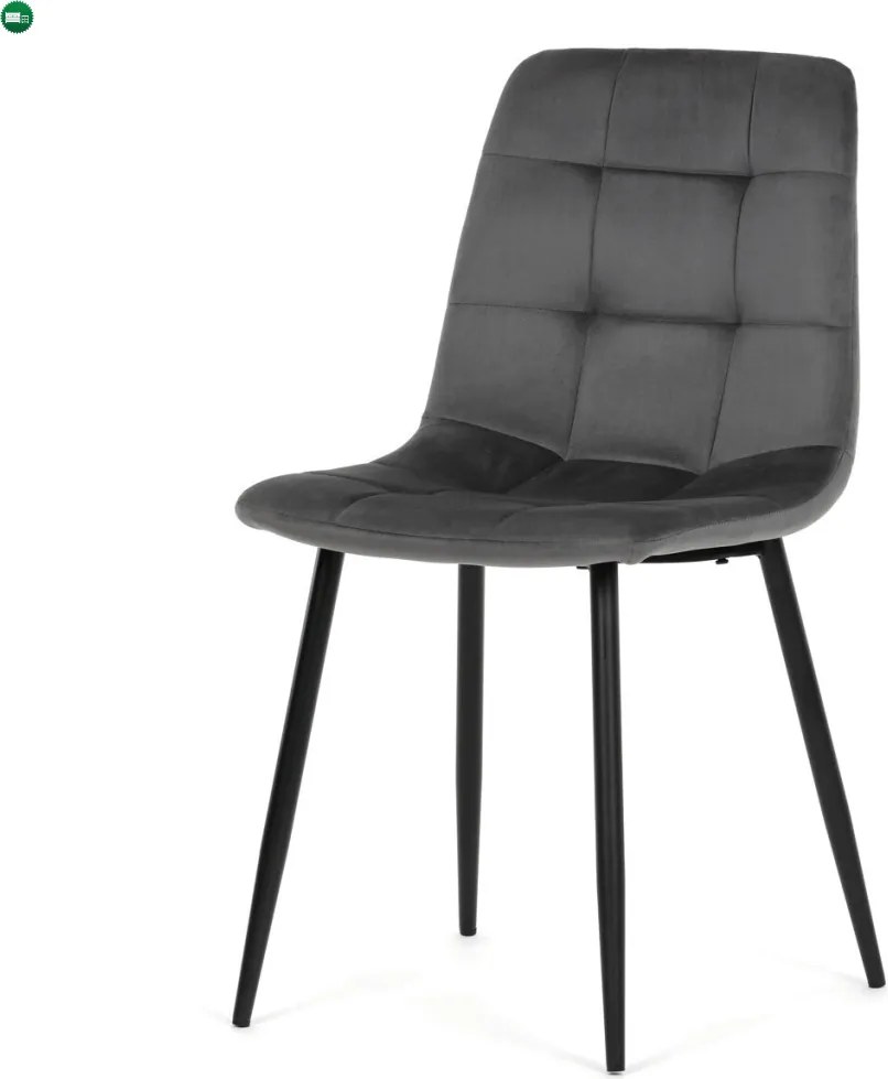 Jídelní židle, šedá, sametová látka, CT-V5081 GREY4