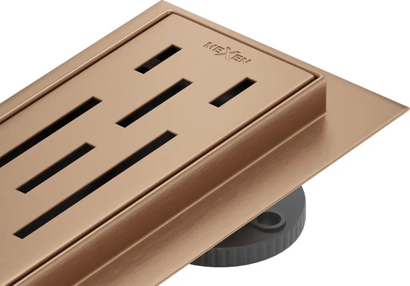 Mexen Flat 360° M01 forgatható vonalmenti lefolyó 50 cm, kefélt réz - 1C20050-40