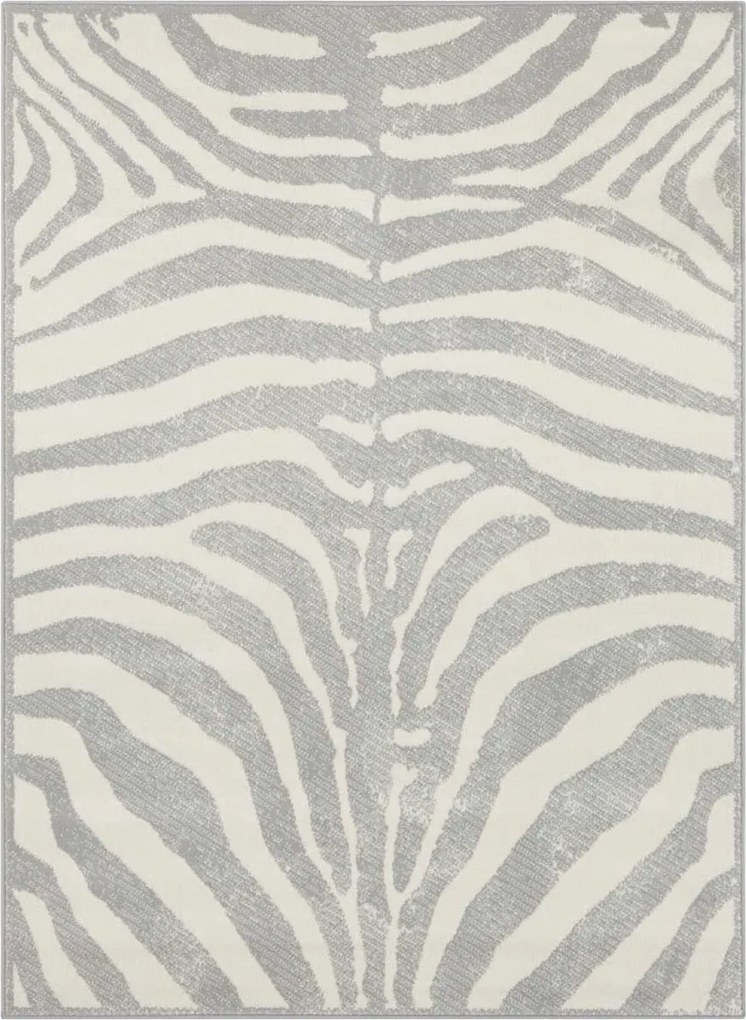 Modern krémszürke szőnyeg a nappaliba,puha szőr zebra mintás 160x220