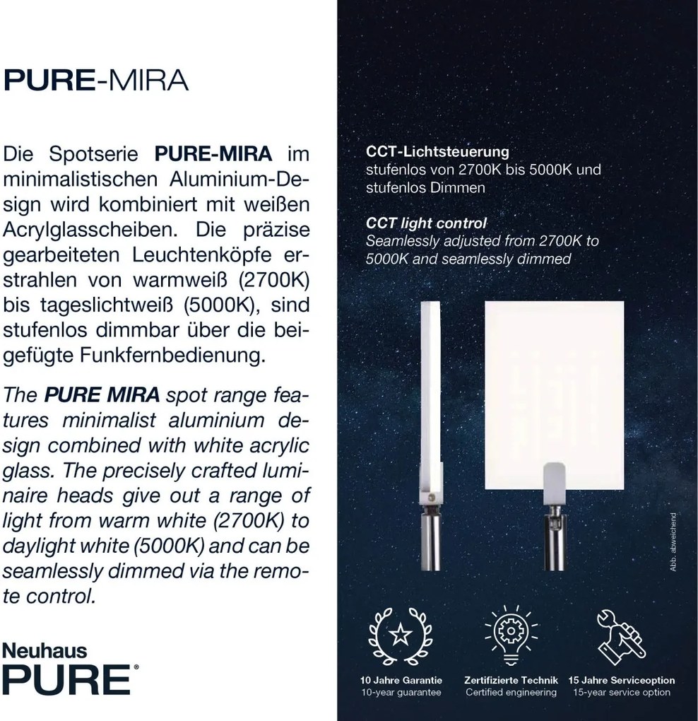 Paul Neuhaus modern spot lámpa pure-mira fekete pln6356-18
