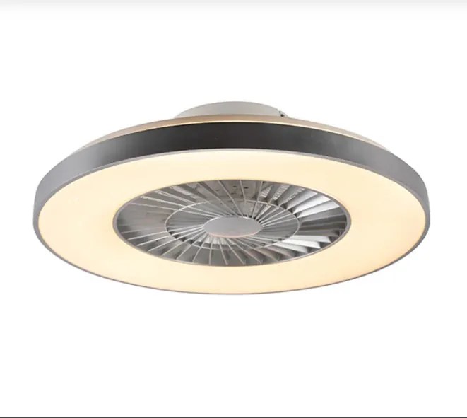 Ezüst színű mennyezeti ventilátor csillag effektussal ,LED-del, fényerőszabályzóval és távirányítóval (60cm)