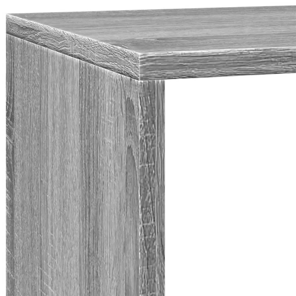 3 szintes szürke sonoma elválasztó könyvespolc 137,5x29x103,5cm