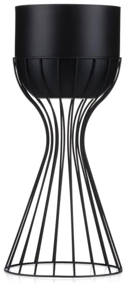 Fém virágcserép LOFT 46x20 cm fekete