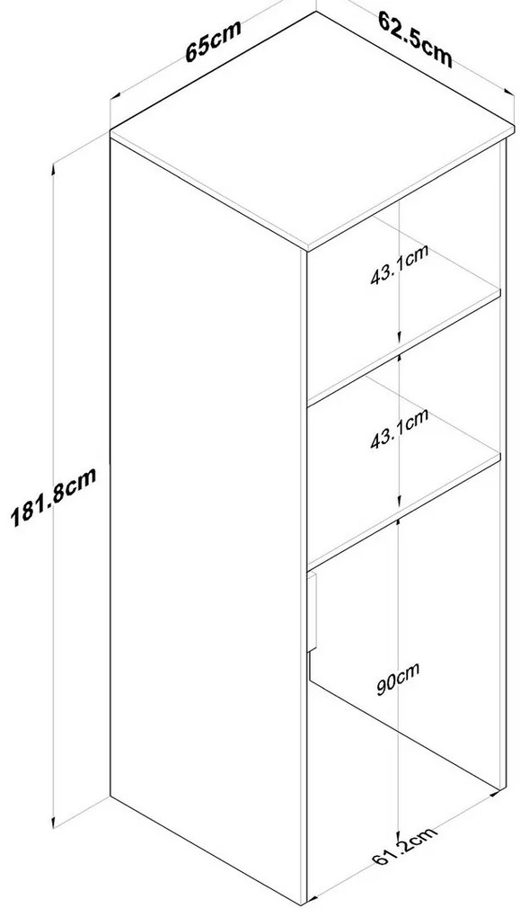 Kamil White szekrény a mosógép fölé