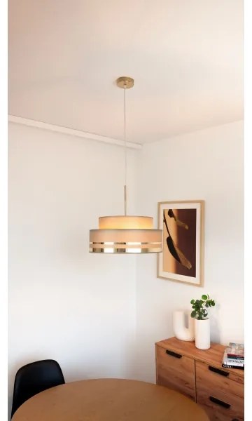 Csillár zsinóron TAMI 1xE27/60W/230V átm. 40 cm barna/arany