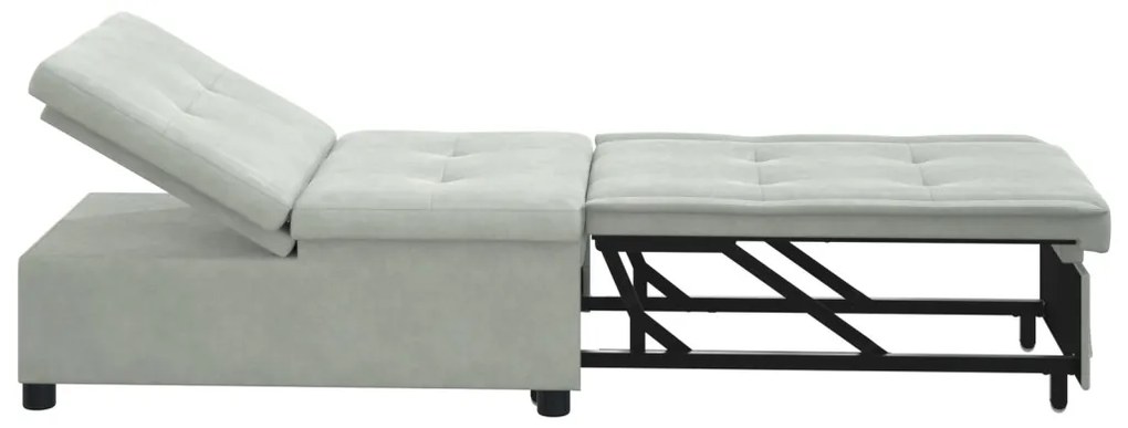 Kanapéágy Világosszürke 67 x 194 x 38 cm Bársony