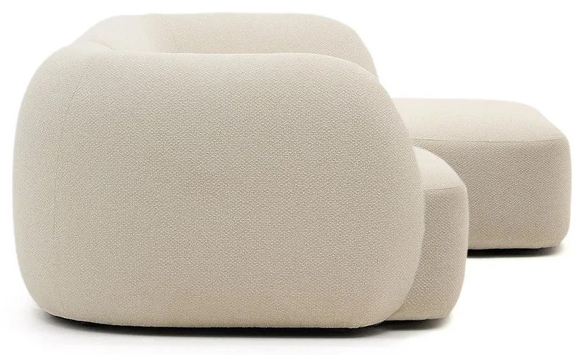 Krémszínű zsenília sarokkanapé (jobb oldali-heverő résszel) Martina – Kave Home