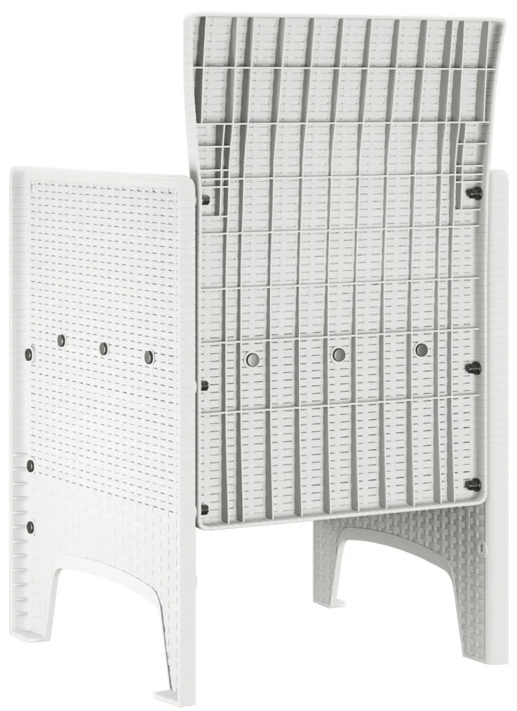 Kerti Szék 4 db Fehér Rattan Standard Tartós Kültéri székek