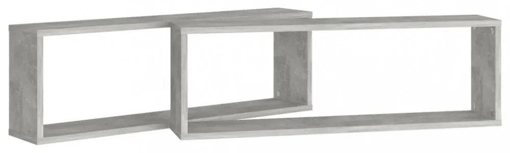 2 db betonszürke szerelt fa fali kockapolc 80 x 15 x 26,5 cm